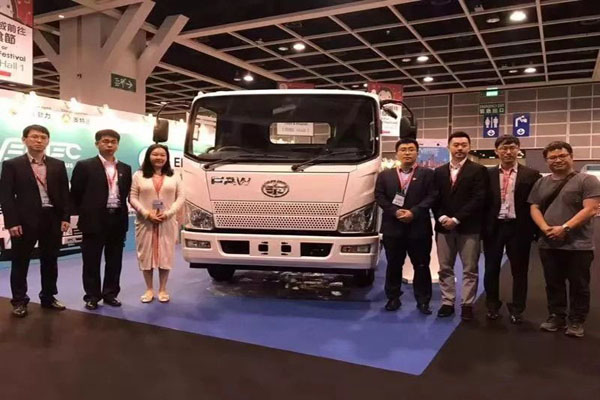 曾获英国颁发的欧标认证证书 一汽J6F纯电动卡车在香港上市