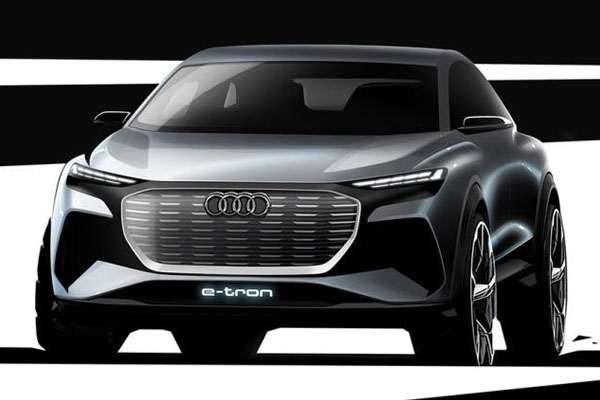 奥迪发布Q4 E-tron概念车预览图 日内瓦车展首秀