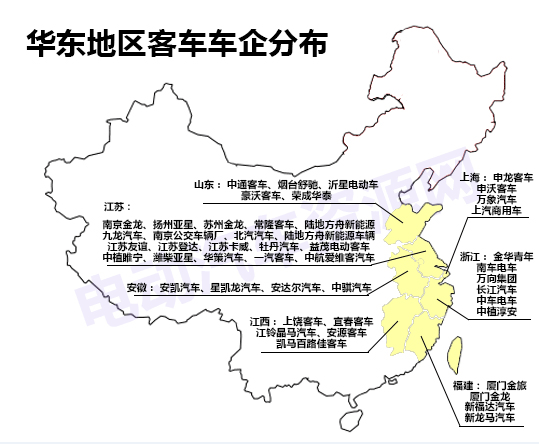 你有一份最新的中国新能源客车企业分布地图正待查收