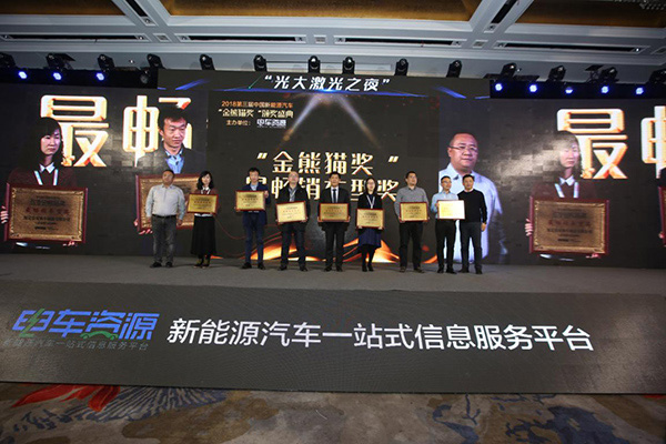 比克宏翼荣获第三届中国新能源汽车“金熊猫奖”最畅销车型奖