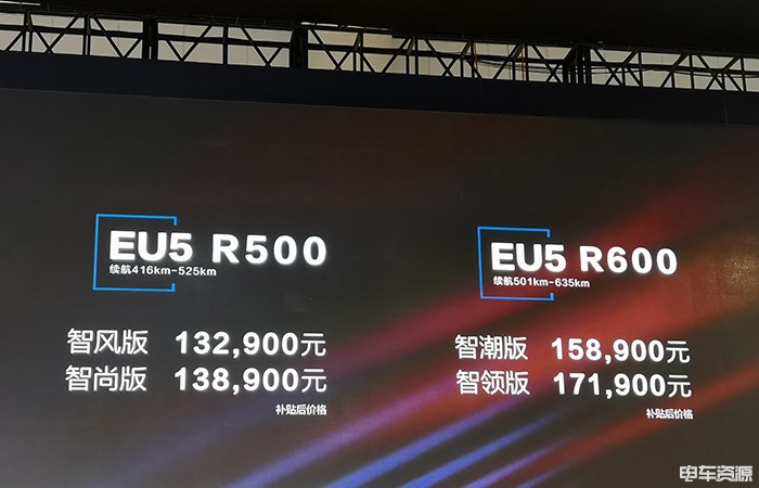 2019成都车展：北汽EU5 R600上市 售15.89万元起