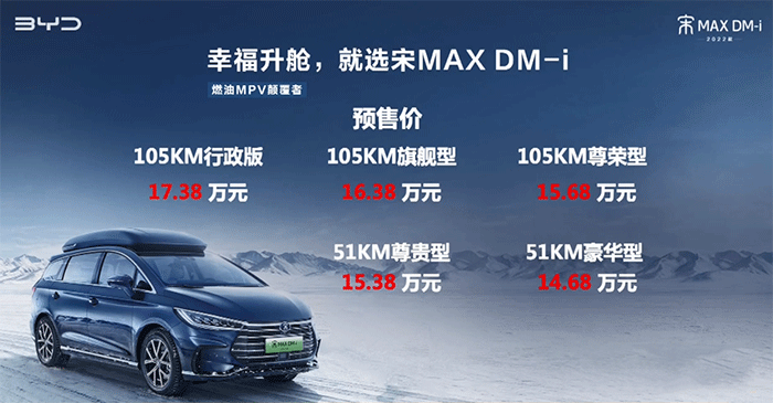 2022款比亚迪宋MAX DM-i将于3月12日上市